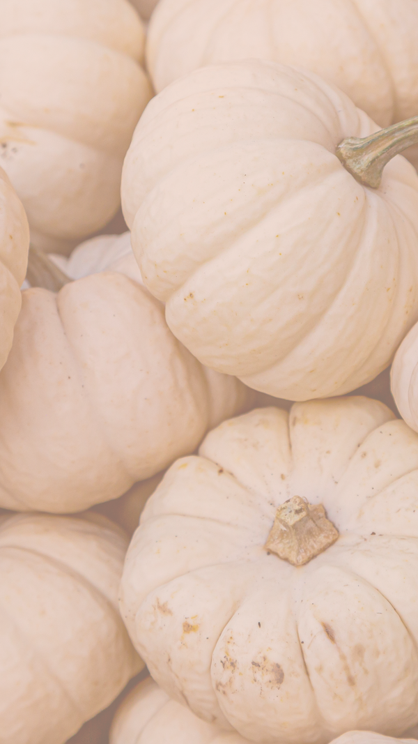 White pumpkins for the October Practical Magic Facial