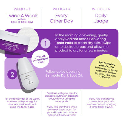 Radiant Reset Exfoliating Toner Pads