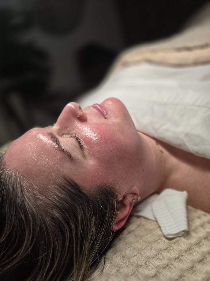 Glowing skin after a facial